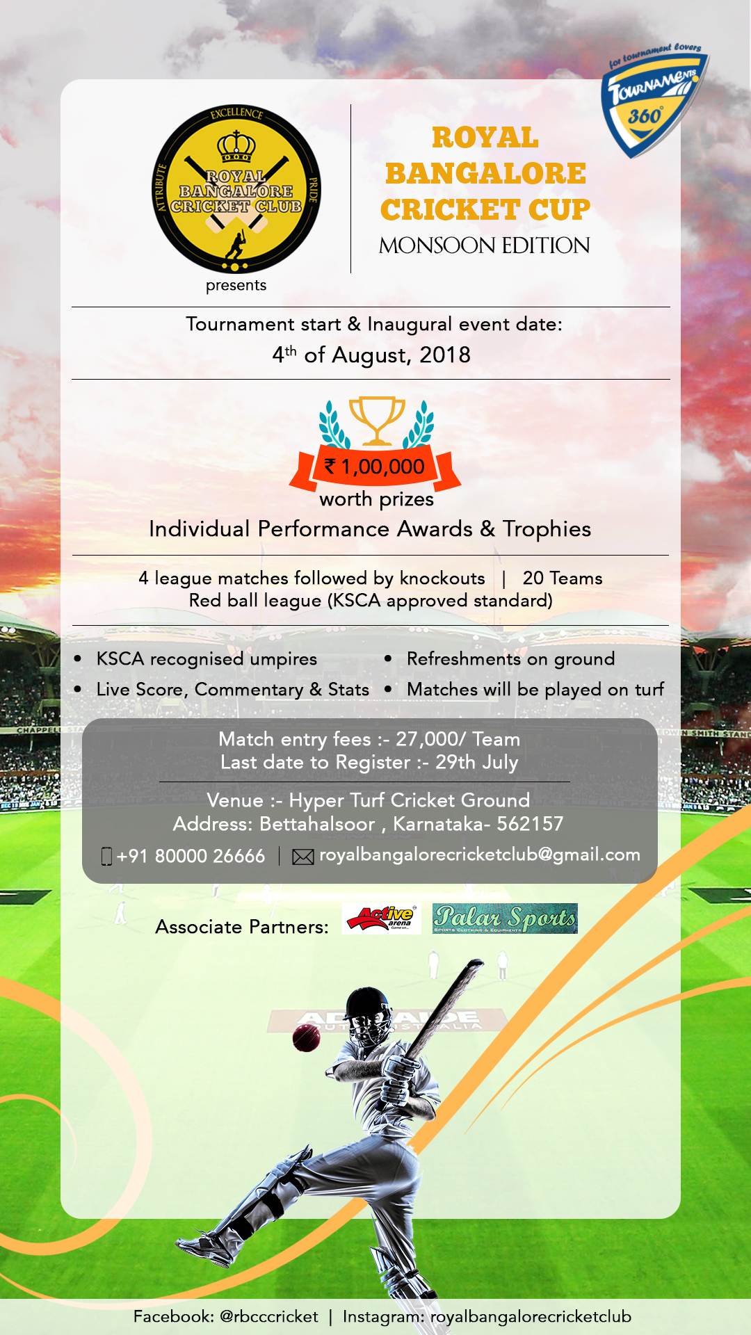 Royal Bangalore Cricket Cup Monsoon Edition