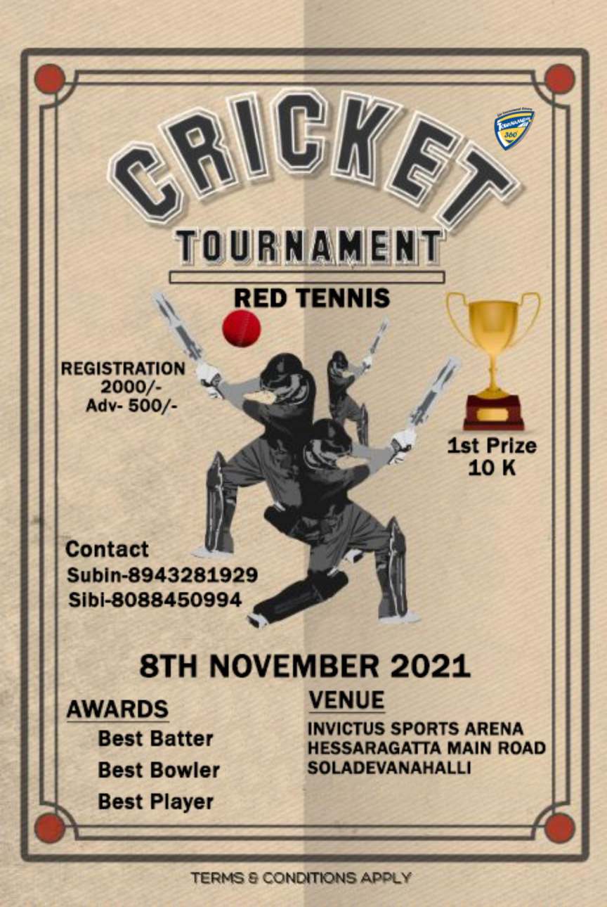 Red Tennis Ball Cricket Tournament in Bangalore