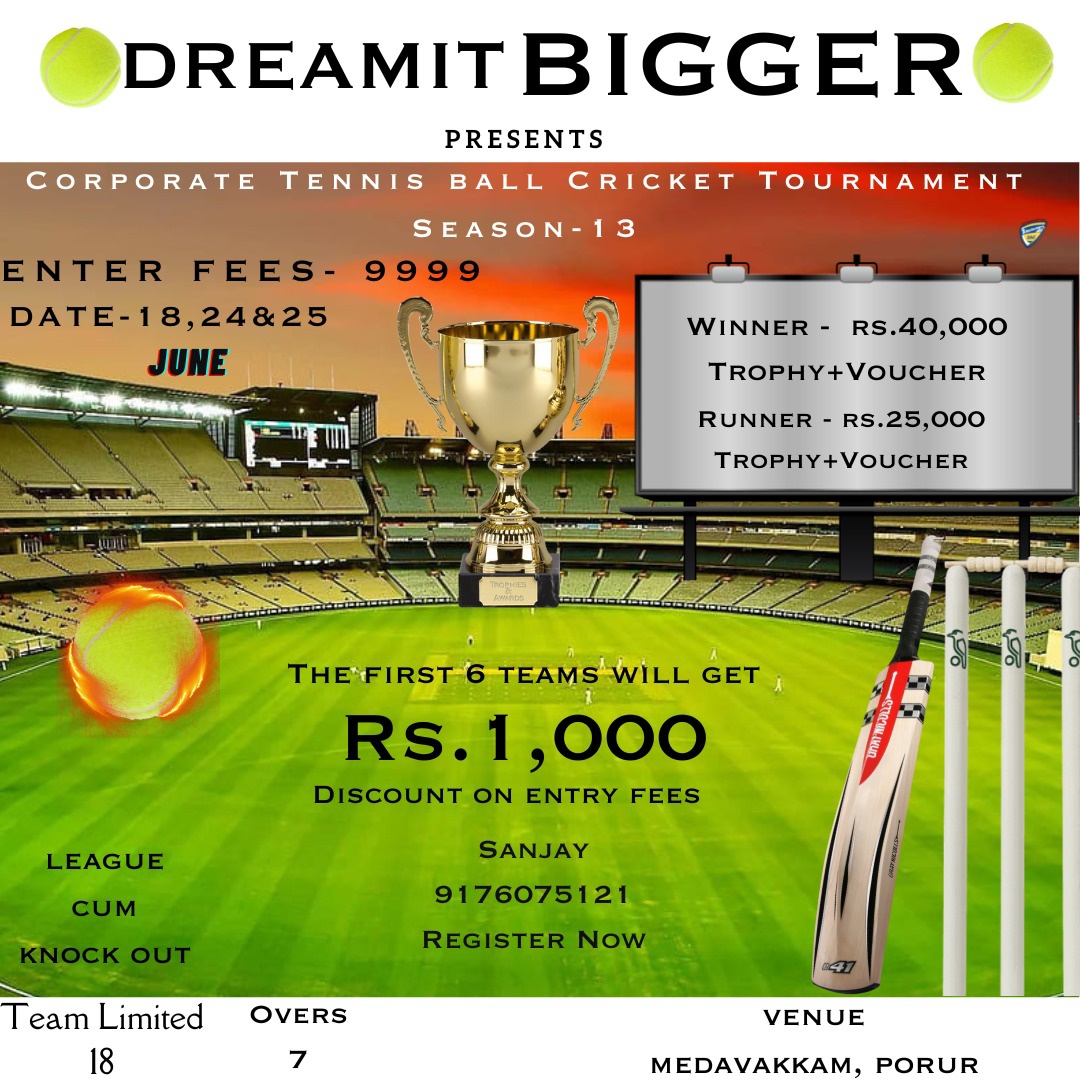 Corporate Tennis Ball Cricket Tournament Season 13