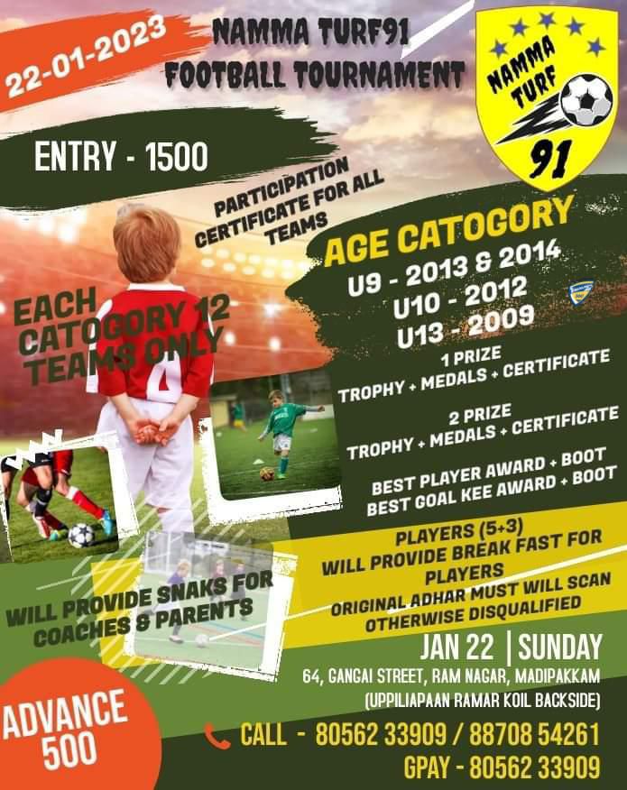 Namma Turf91 presents 5A Side Football Tournament