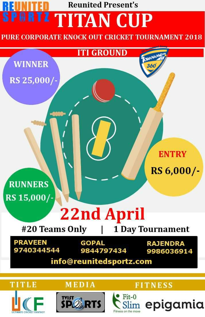 Titan Cup Pure Corporate Knockout Cricket Tournament 2018