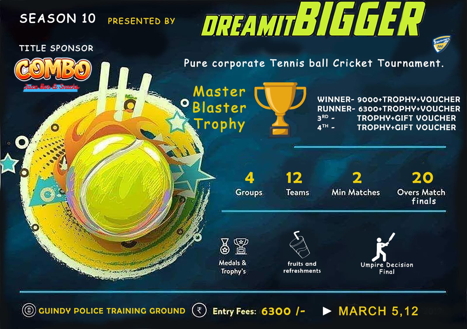 Corporate Tennis Ball Cricket Tournament Season 10