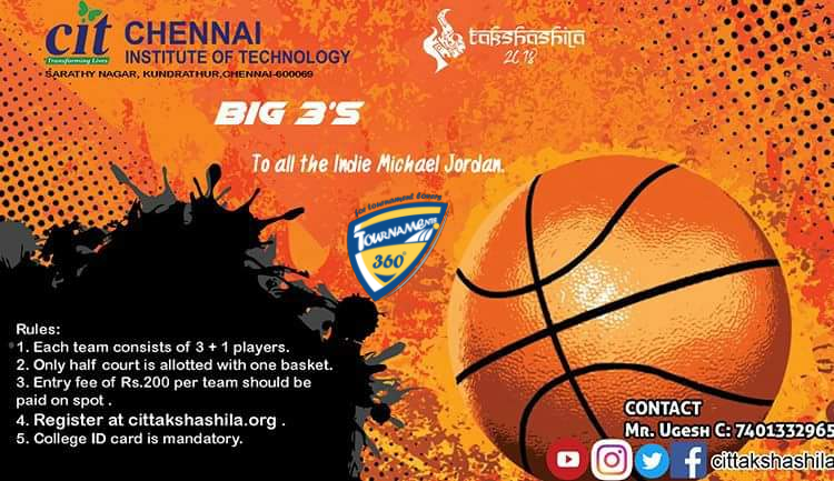 Takshashila Big 3's Basketball Tournament