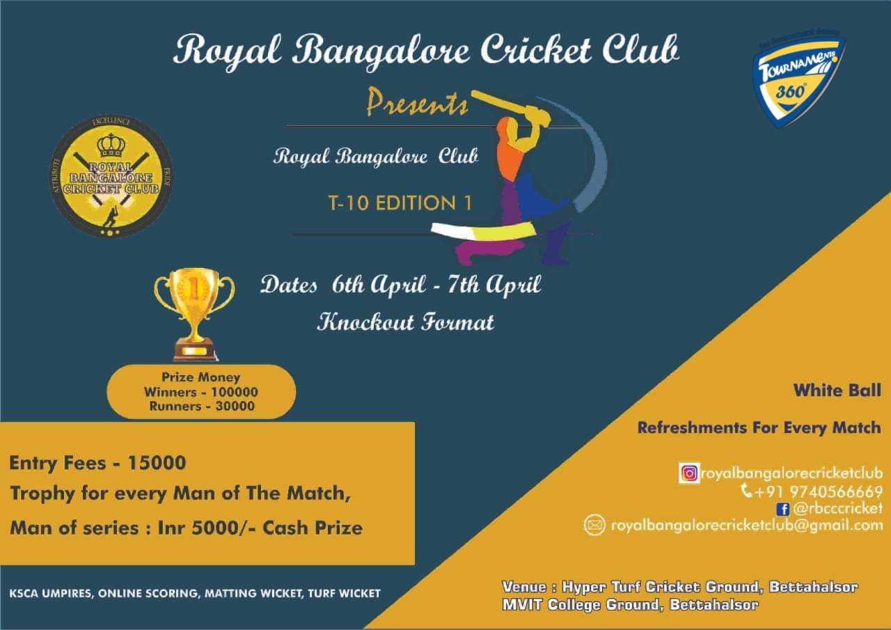 Royal Bangalore Club T10 Edition 1