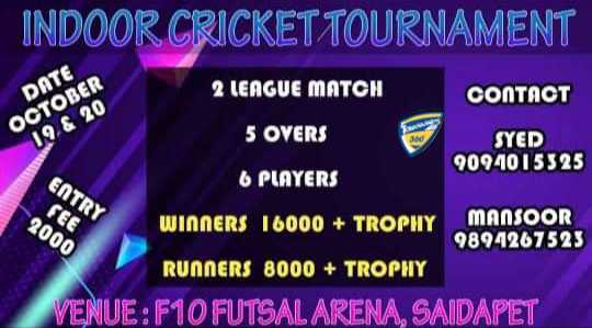 Indoor Cricket Tournament