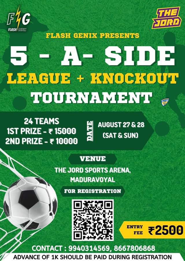 5 Aside Football League cum Knockout Tournament