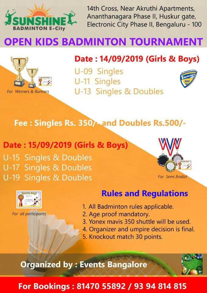 Open Kids Badminton Tournament 2019
