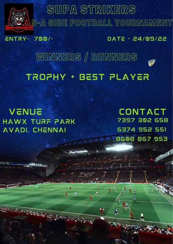 Supa Strikers presents 5A Side Football Tournament