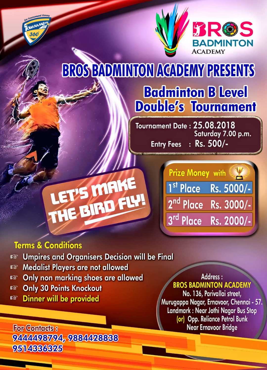 B Level Doubles Badminton Tournament