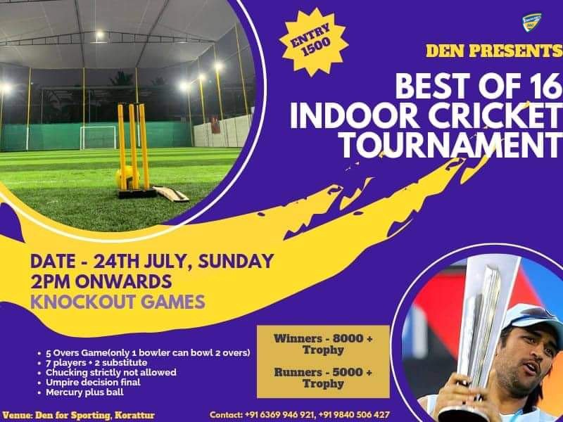 Best of 16 Indoor Cricket Tournament