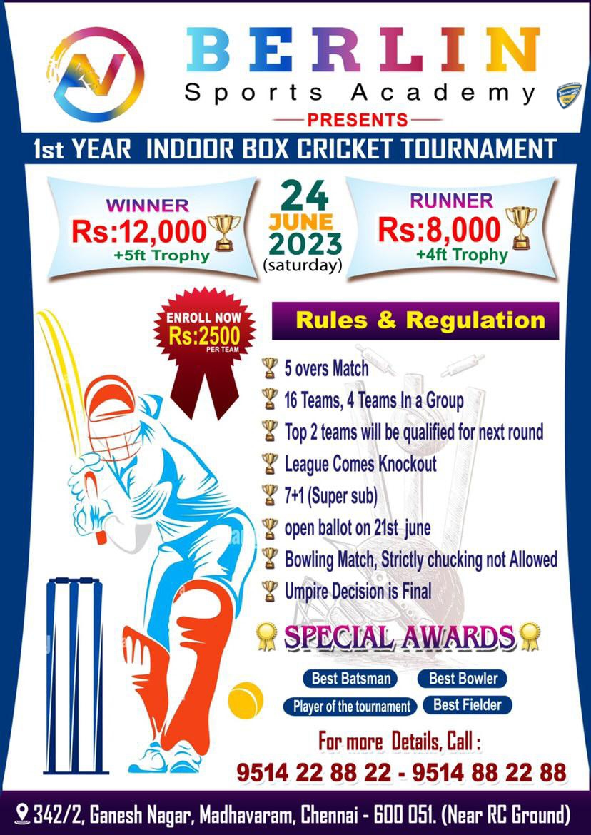 1st Year Indoor Box Cricket Tournament