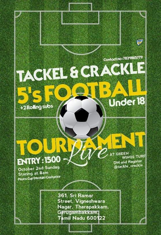 Tackel and Crackle presents 5's Football Tournament