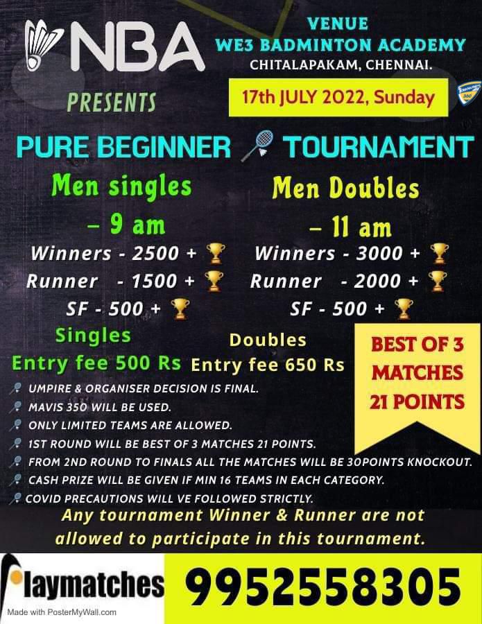 Pure Beginner Badminton Tournament