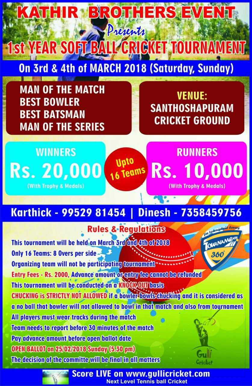 1st Year Soft Ball Cricket Tournament