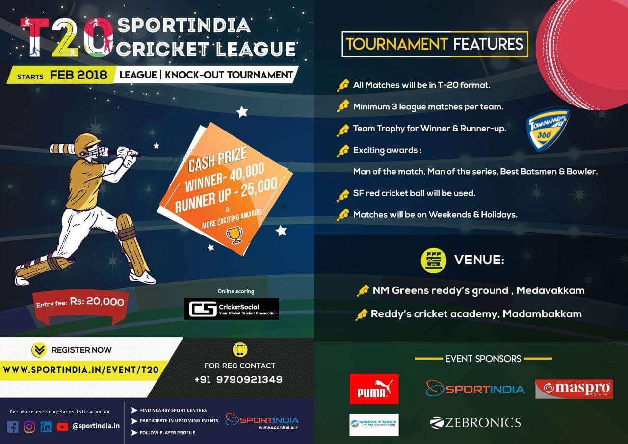 Sportindia T20 Cricket League 2019