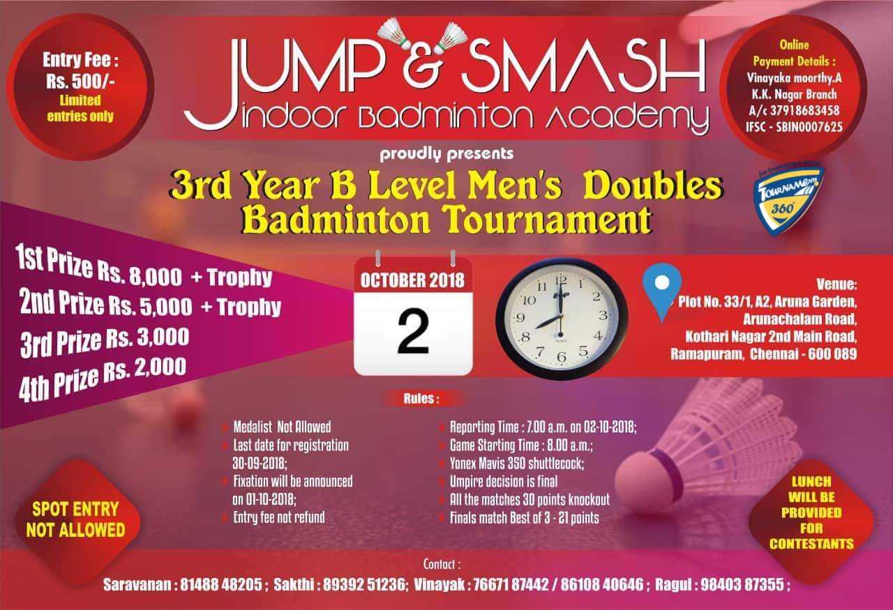 3rd Year B Level Men's Doubles Badminton Tournament