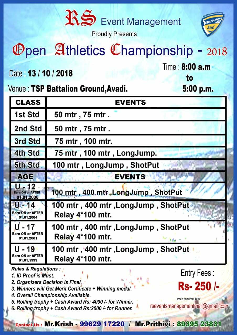 Open Athletics Championship 2018