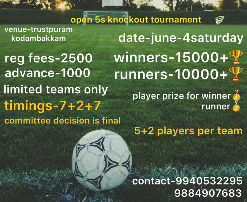 5A Side Knockout Football Tournament in Chennai