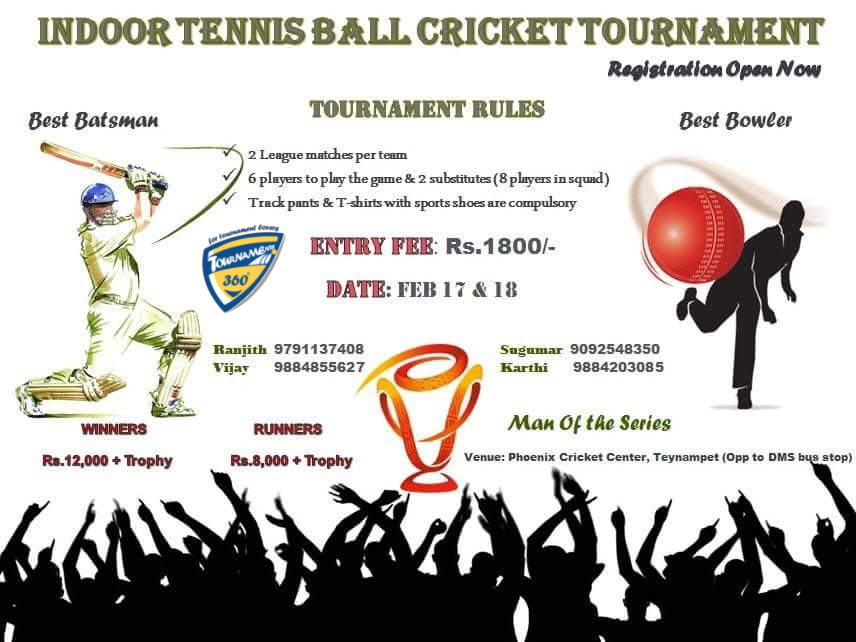 Indoor Tennis Ball Cricket Tournament