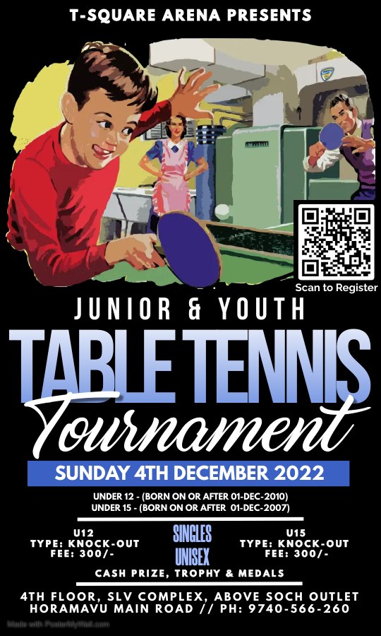 Junior and Youth Table Tennis Tournament