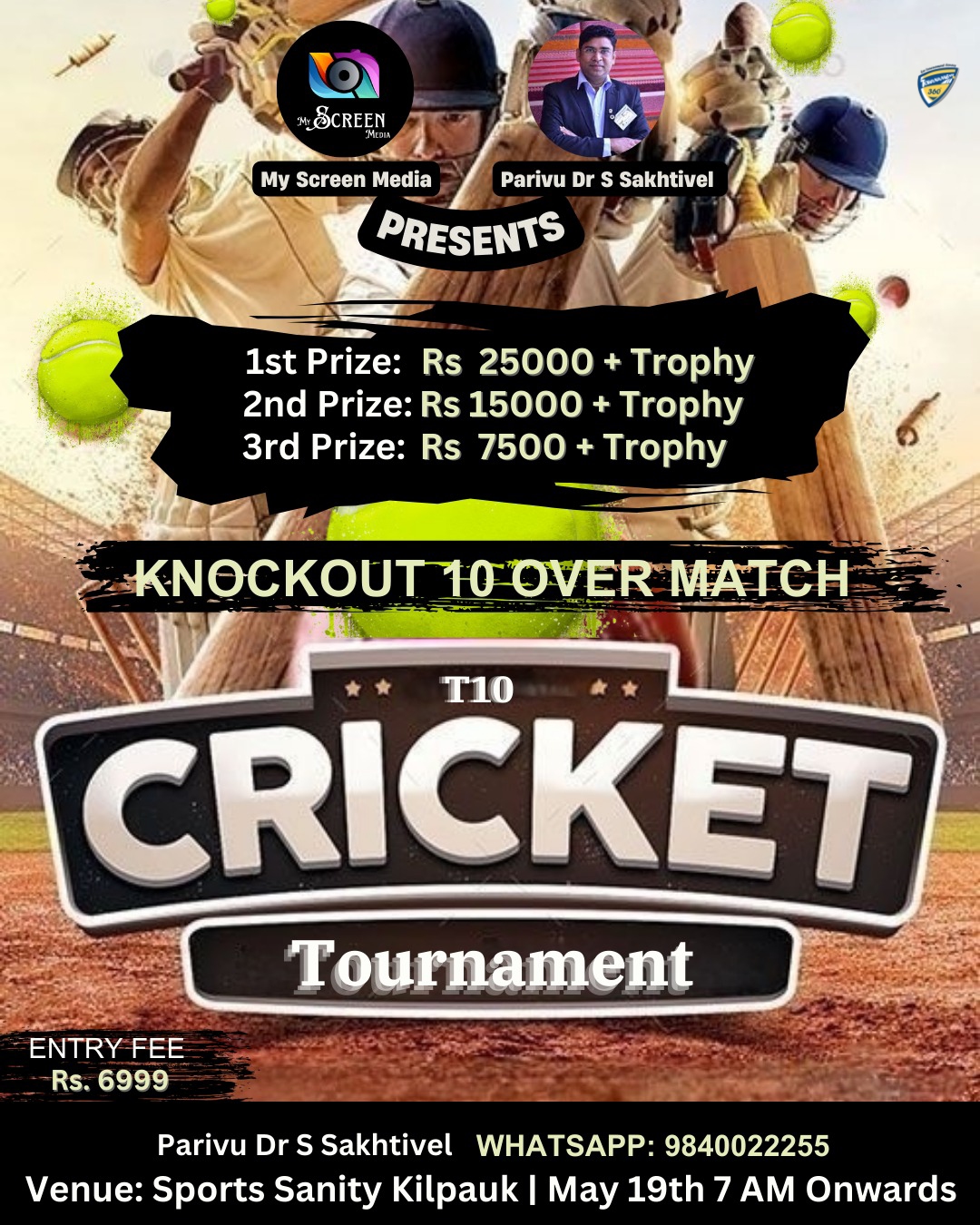 T10 Knockout Cricket Tournament in Chennai