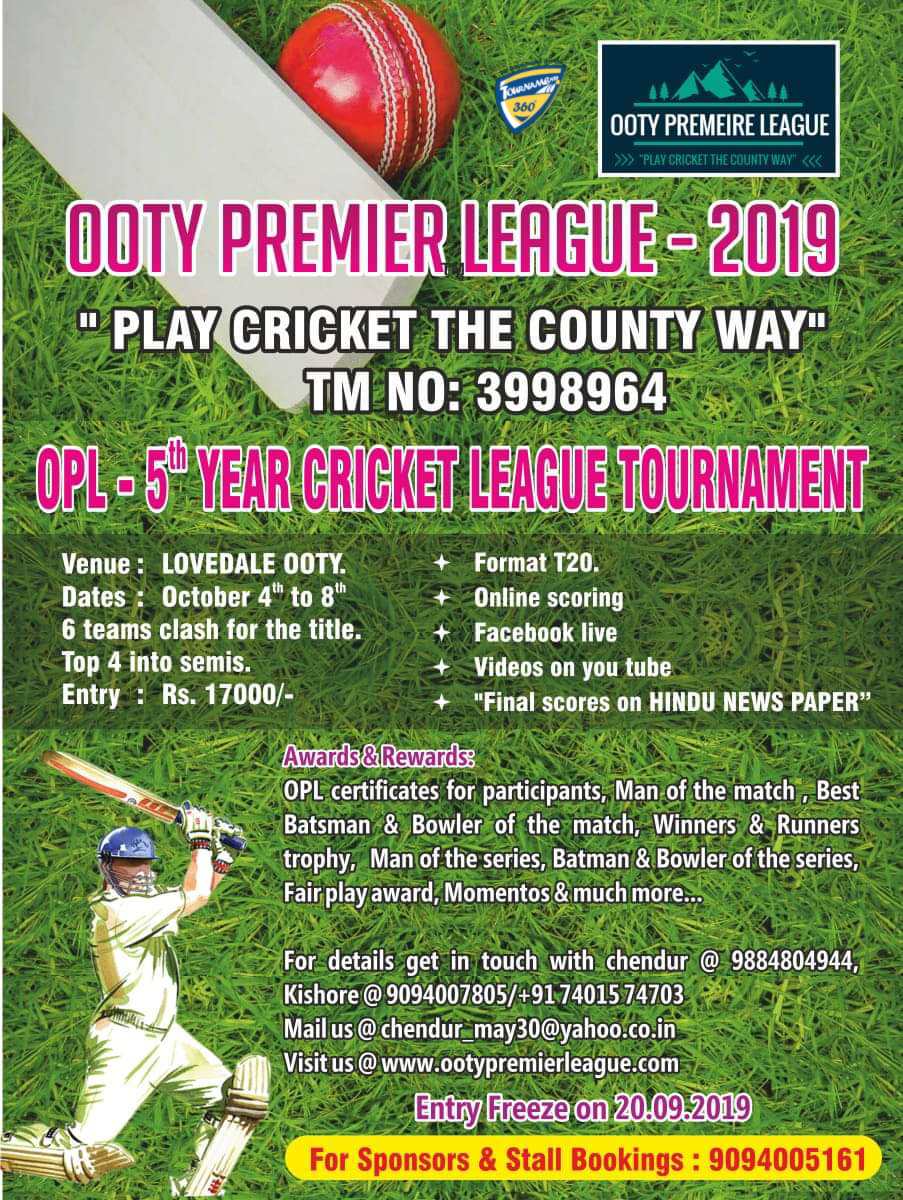 5th Year Ooty Premier League 2019