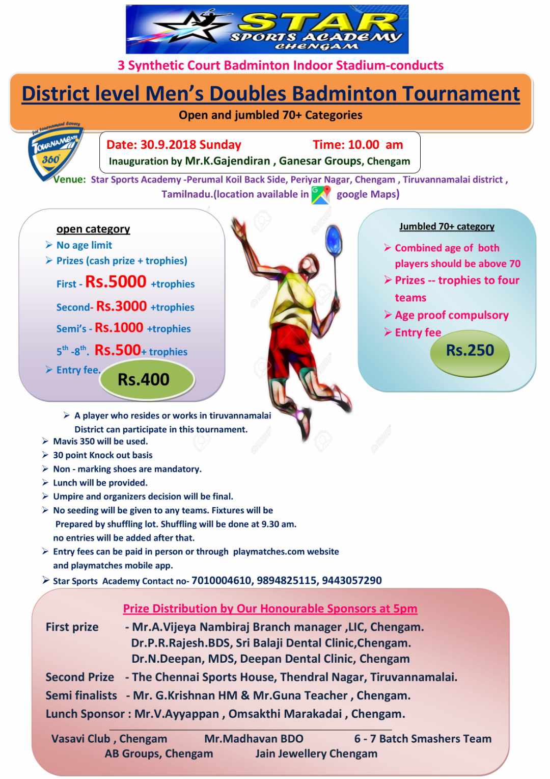 Men's Doubles Badminton Tournament
