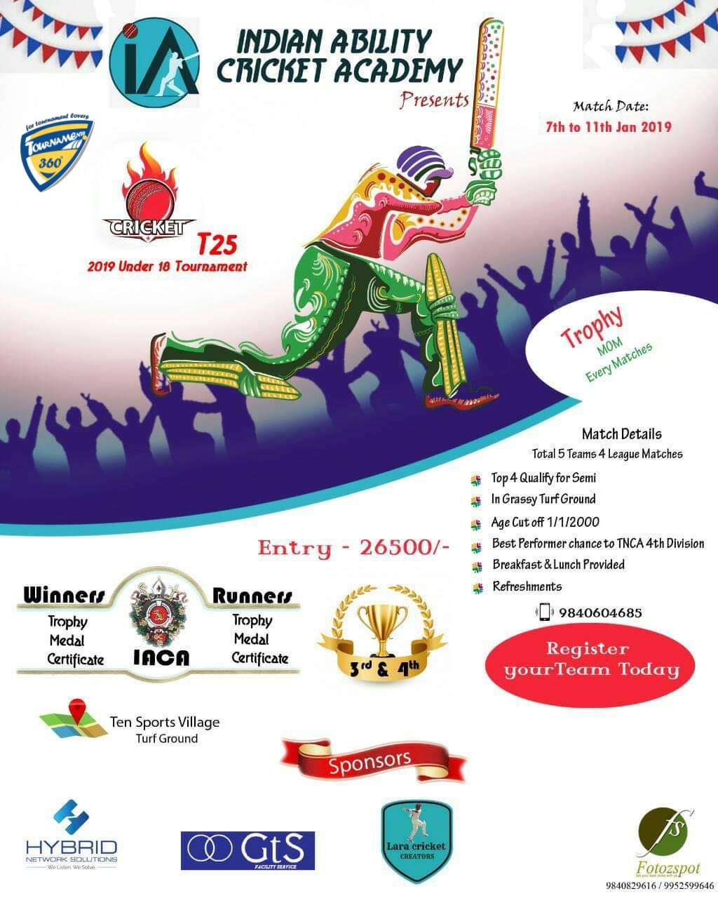 Under 18 Cricket Tournament 2019