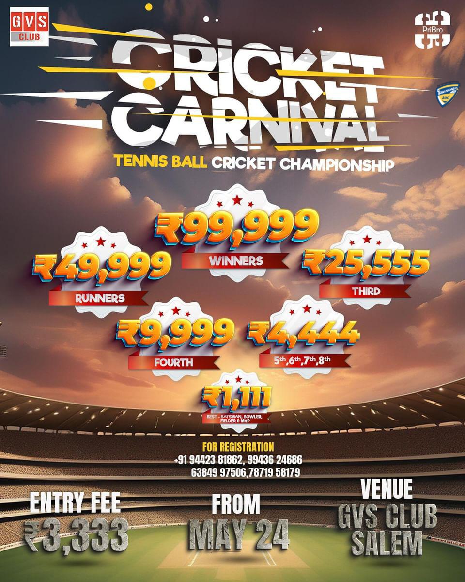 Cricket Carnival Tennis Ball Cricket Championship