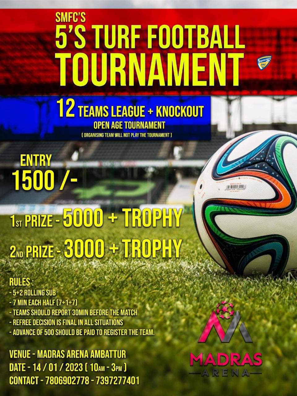 5's Turf Football Tournament in Chennai