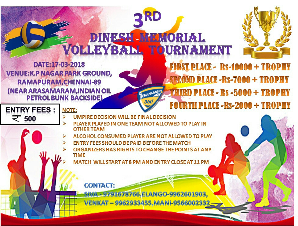 3rd Year Dinesh Memorial Volleyball Tournament