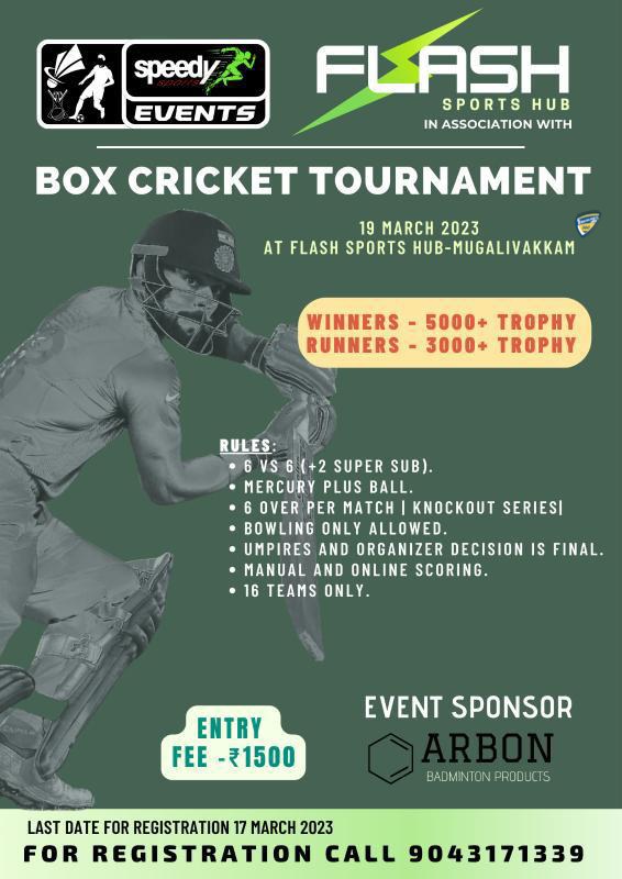 6A Side Box Cricket Tournament in Chennai