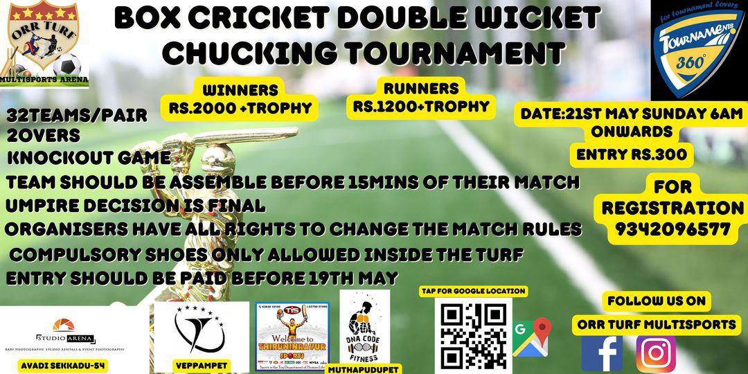 Box Cricket Double Wicket Chucking Tournament