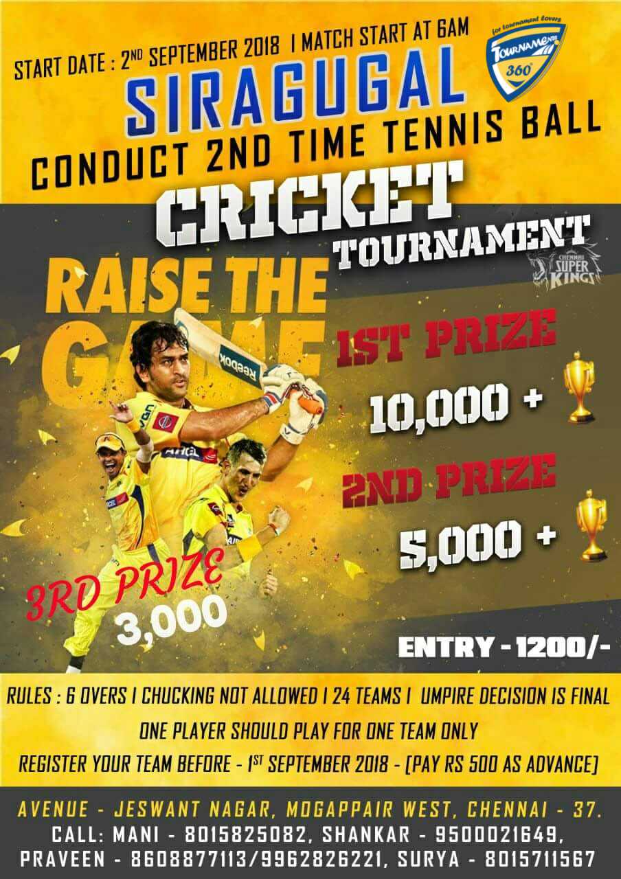 2nd Time Tennis Ball Cricket Tournament